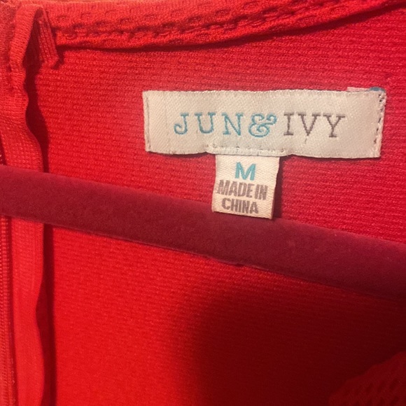 Jun & Ivy Red Dress. Zip up on back. - Picture 2 of 2